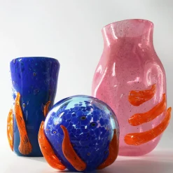 Flow Pink & Orange Murano Glass Vase
