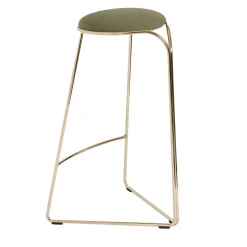 FLOW SCULPTURAL GOLD AND GREEN HI STOOL