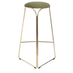 FLOW SCULPTURAL GOLD AND GREEN HI STOOL
