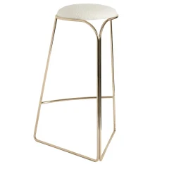 FLOW SCULPTURAL GOLD AND WHITE HI STOOL