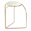FLOW SCULPTURAL GOLD AND WHITE LOW STOOL