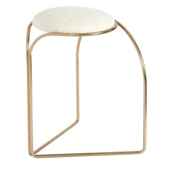 FLOW SCULPTURAL GOLD AND WHITE LOW STOOL
