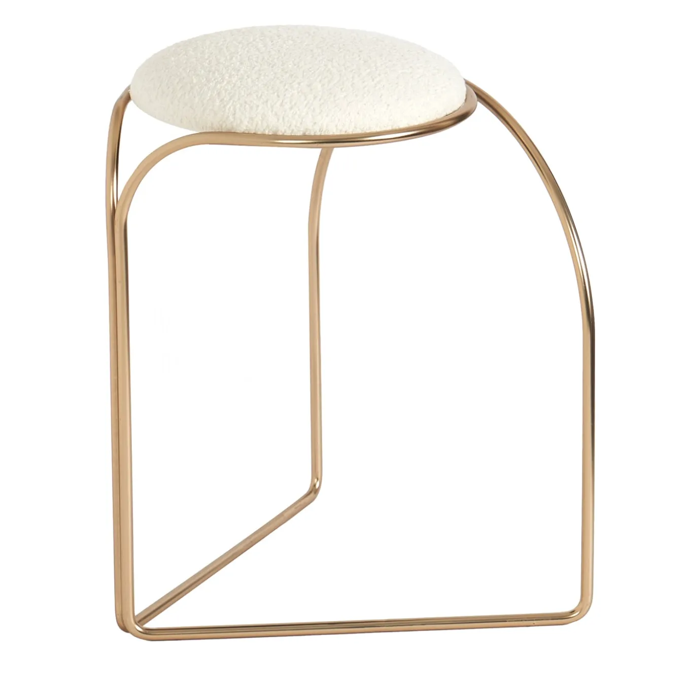 FLOW SCULPTURAL GOLD AND WHITE LOW STOOL