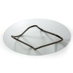 Flow Sinusoidal Oval Coffee Table with Extra Clear Glass Top