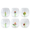 Flower Power Set of 6 Glasses