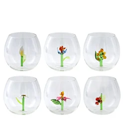 Flower Power Set of 6 Glasses
