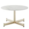 Fly Round White ceramic top & Champagne base coffe Table by Braid Design Lab