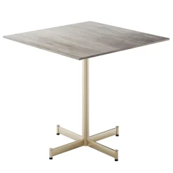 Fly Square Gray ceramic top & Champagne base Bistro Table by Braid Design Lab