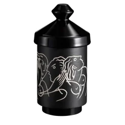 Foga Black Vase with Lid