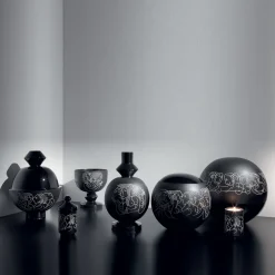 Foga Black Vase with Lid