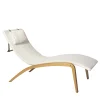 Foil off white fabric with cushion Outdoor Chaise Lounge