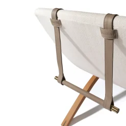 Foil off white fabric with cushion Outdoor Chaise Lounge