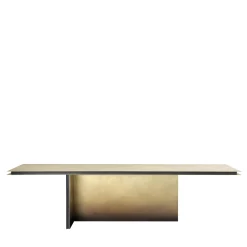 Folio Brushed Brass Dining by DRAW Studio Table