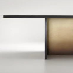 Folio Brushed Brass Dining by DRAW Studio Table