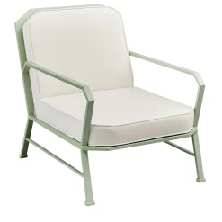 Forest Green and White Armchair by Officina Ciani in Stainless Steel