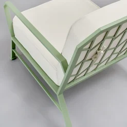 Forest Green and White Armchair by Officina Ciani in Stainless Steel