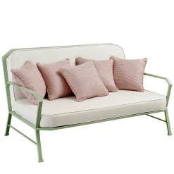 Forest Green and White Sofa by Officina Ciani in Stainless Steel