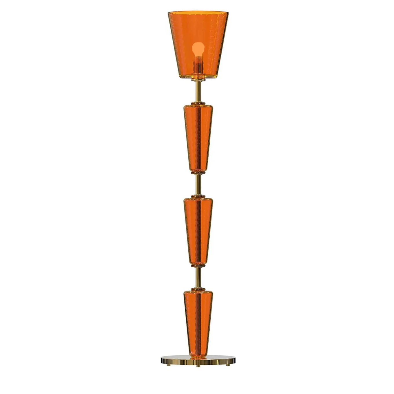 Foscari Orange Murano Glass Floor Lamp