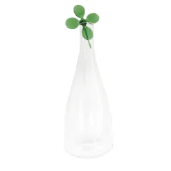 Four-Leaf Clover Hand-blown Glass Bottle