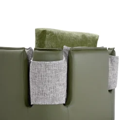 Foy Gray and Green Three-Seater Sofa by Baldessari & Baldessari