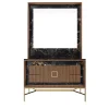 Frame S Port Laurent Marble and Wood Bathroom Vanity with Mirror