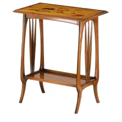 French Art Nouveau-Style Rectangular Side Table by Emile Gallè