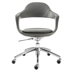 Frenchkiss Gray Leather Swivel Chair