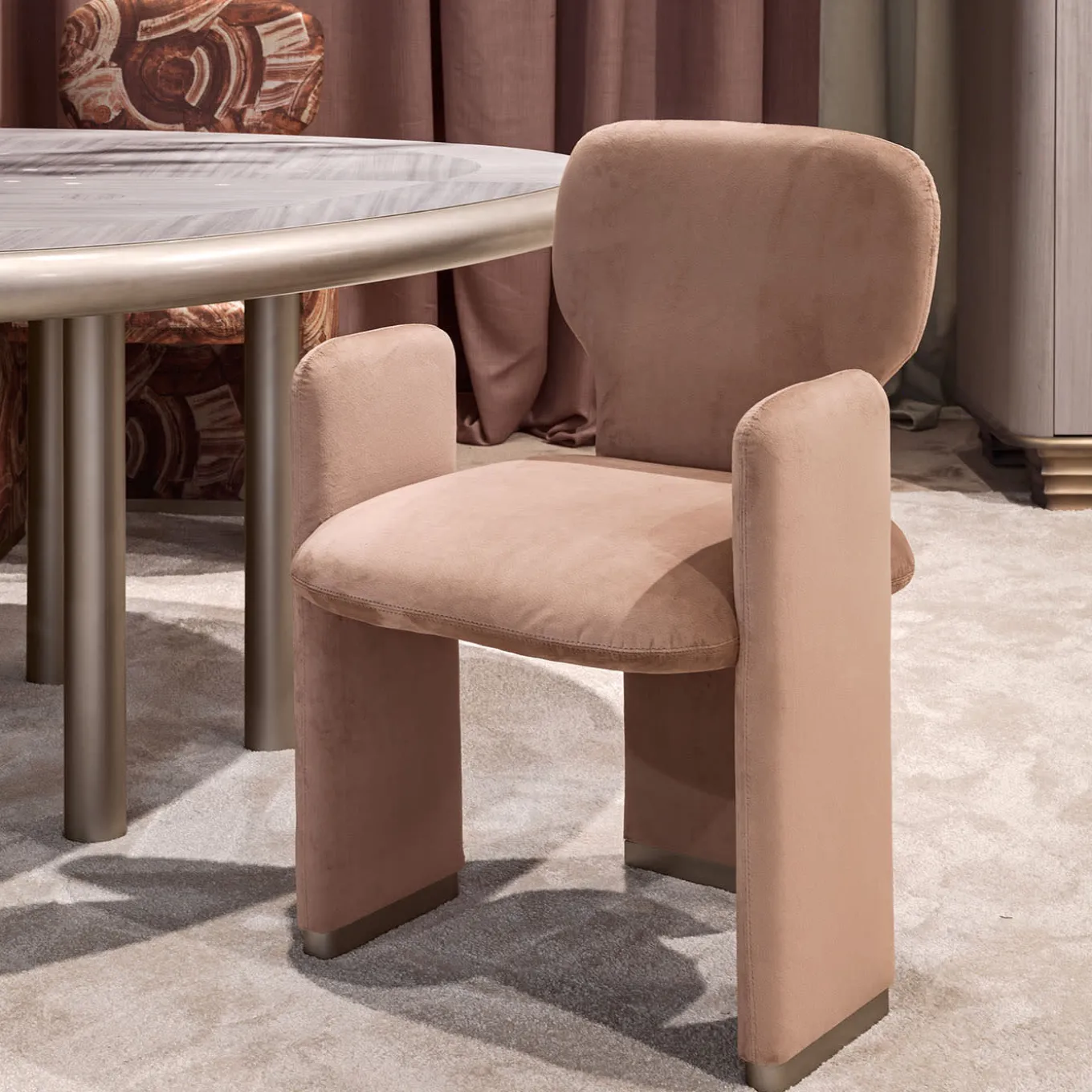 Frida Pink Velvet Dining Chair