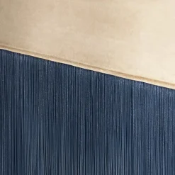 Fringed Beige & Blue Bench