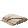 Fringed Beige Cashmere and Silk Blanket