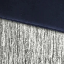 Fringed Blue & Silver Bench