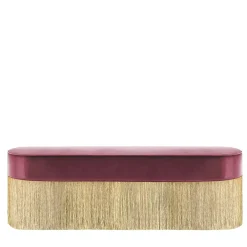 Fringed Burgundy & Golden Bench