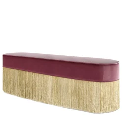 Fringed Burgundy & Golden Bench