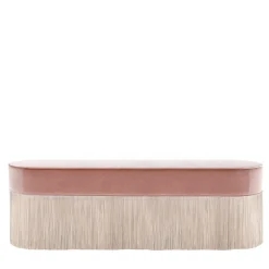Fringed Pink Two-Toned Bench