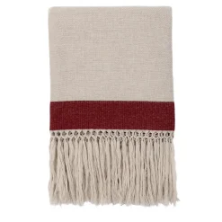 Fringed Red-Banded Blanket