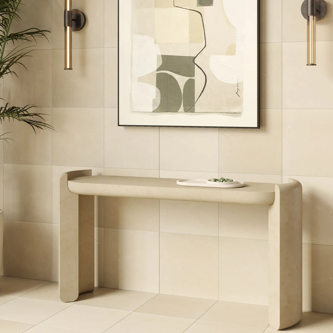 Fuente Lecce Stone Console by Studio Aretai