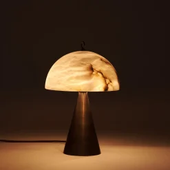 Funghetto Brushed Bronze & Alabaster Table Lamp