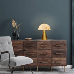 Funghetto Table Lamp in Satin Brass A