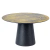 Fungo Small Round Coffee Table With Gold Leaf On Spatulated Resin Top