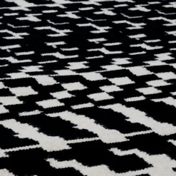 Fuoritempo Kilim Rug Black and White by Paolo Giordano e Nicole Jeanneret