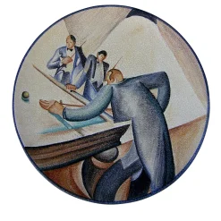 Futurist Pool Players Plate