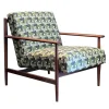 Gaia Green & White Textile Armchair