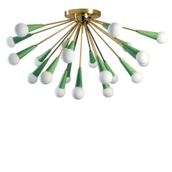 Galassia 21-Light Green Metal & Brass Ceiling Lamp