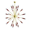 Galassia 24-Light Red Metal & Brass Chandelier