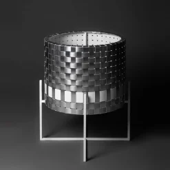 Galatea Silvery Metal Cachepot