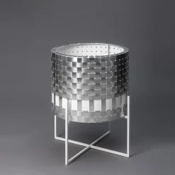 Galatea Silvery Metal Cachepot