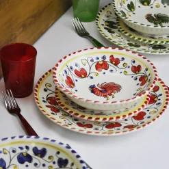 Galletto Red Set of 18 Plates