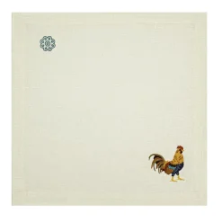 Gallo Multicolor Set of 6 Embroidered Ivory Napkins