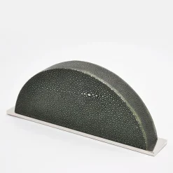 Galucharme Forest-Green Shagreen Table Clock by Nino Basso