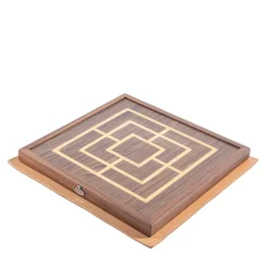 3-Game Inlaid Canaletto & Walnut Chessboard